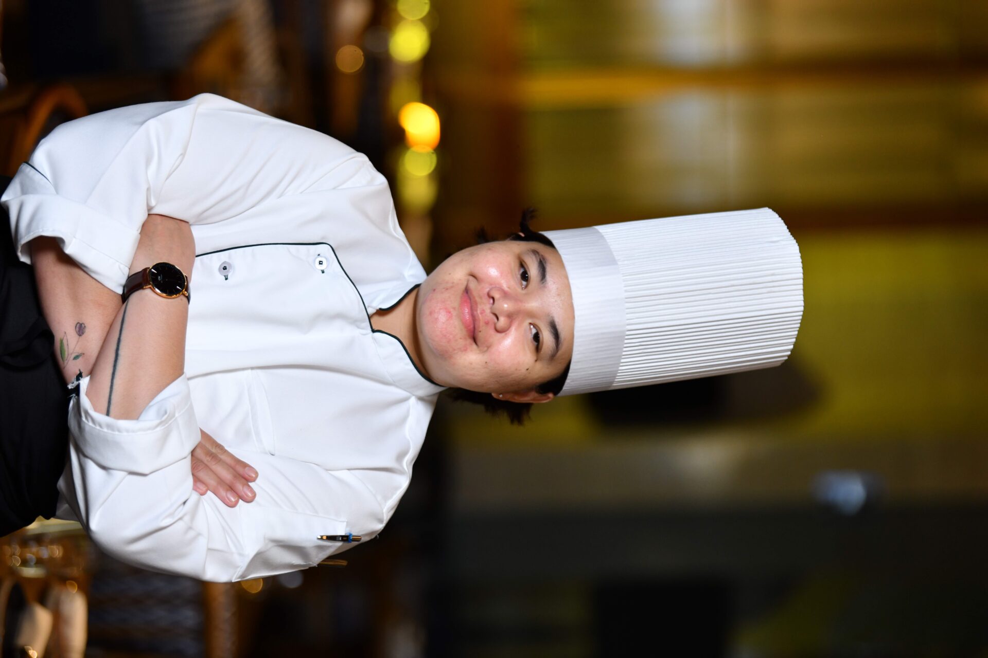 Lyfe Hotels chef in Auraa-designed kitchen uniform